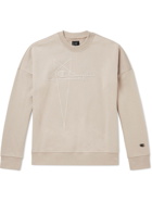 Rick Owens - Champion Logo-Embroidered Organic Cotton-Jersey Sweatshirt - Neutrals