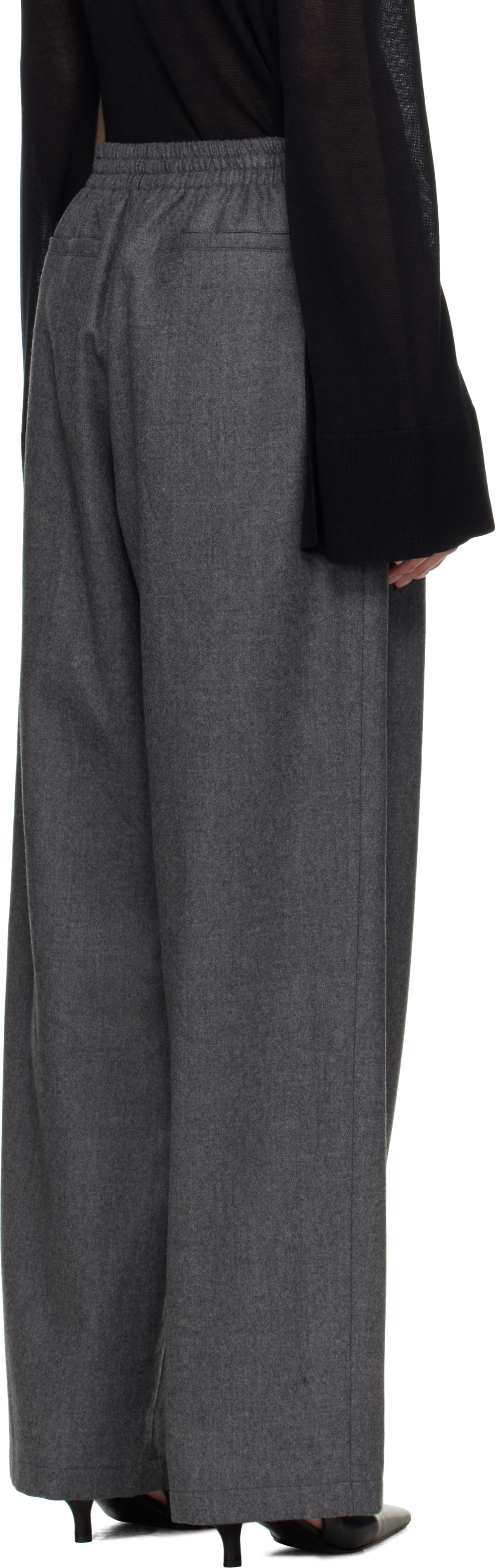 LE17SEPTEMBRE Gray Drawstring Easy Wool Trousers