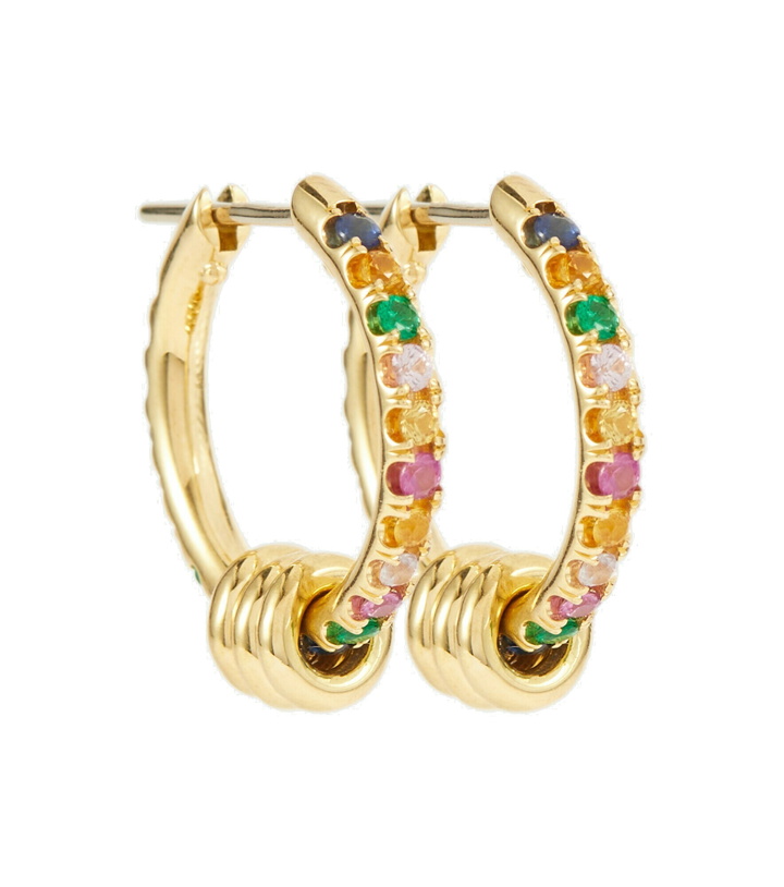Photo: Spinelli Kilcollin - Ara Deux 18kt gold hoop earrings with sapphires and emeralds