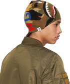 BAPE Red & Green 1st Shark Knit Beanie