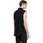 Saint Laurent Black Denim Destroyed Sleeveless Shirt