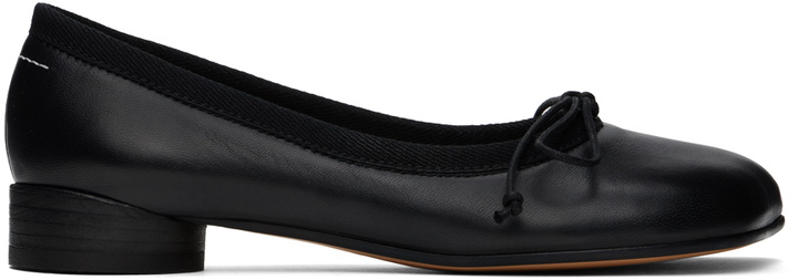 Photo: MM6 Maison Margiela Black Anatomic Classic Ballerina Flats