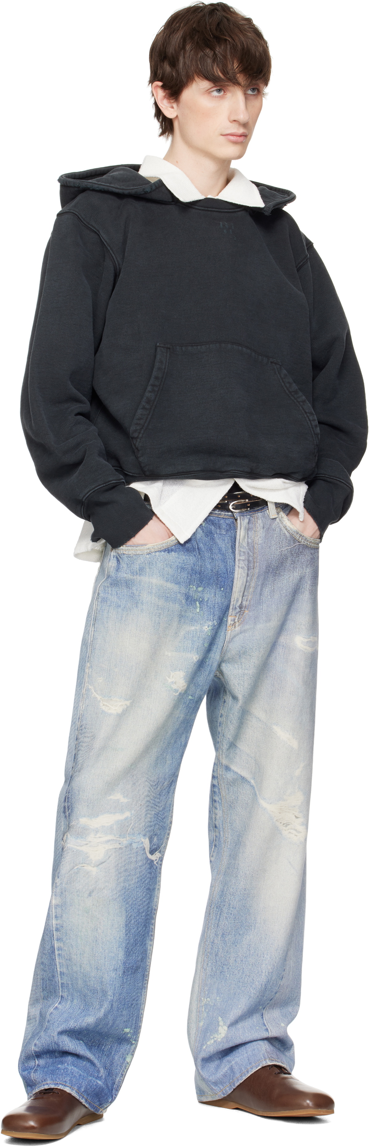 OUR LEGACY TWIN TONGUE BELTサイズ90 BLACK Our Legacy - Twin Tongue Belt Black Chromexcel Leather