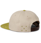 Pop Trading Company - Logo-Embroidered Cotton and Suede Baseball Cap - Ecru