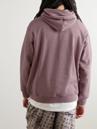 DIME - Logo-Embroidered Cotton-Jersey Hoodie - Purple