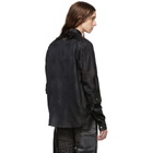 Comme des Garcons Homme Plus Black Jacquard Flower Crushed Velour Shirt