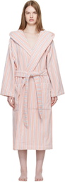 Tekla Pink Terry Hooded Bathrobe