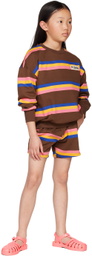 Mini Rodini Kids Brown Striped Shorts