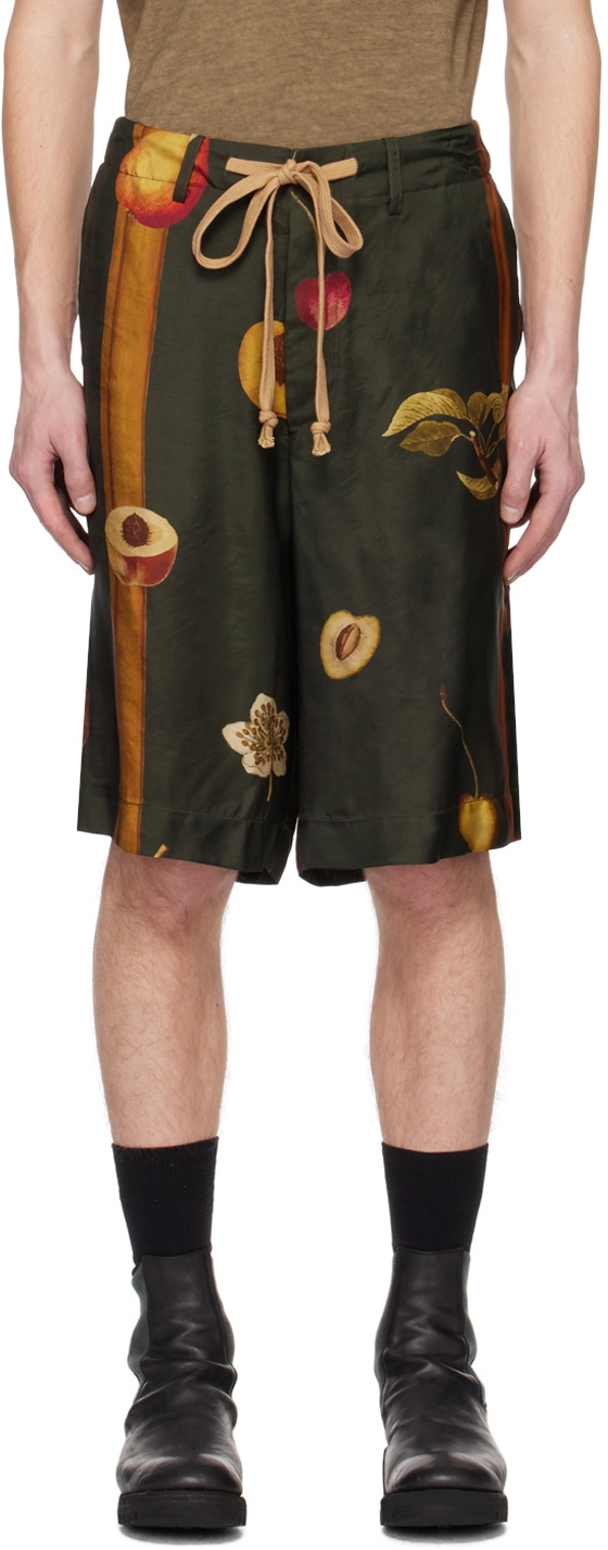 UMA WANG Green Pallor Shorts