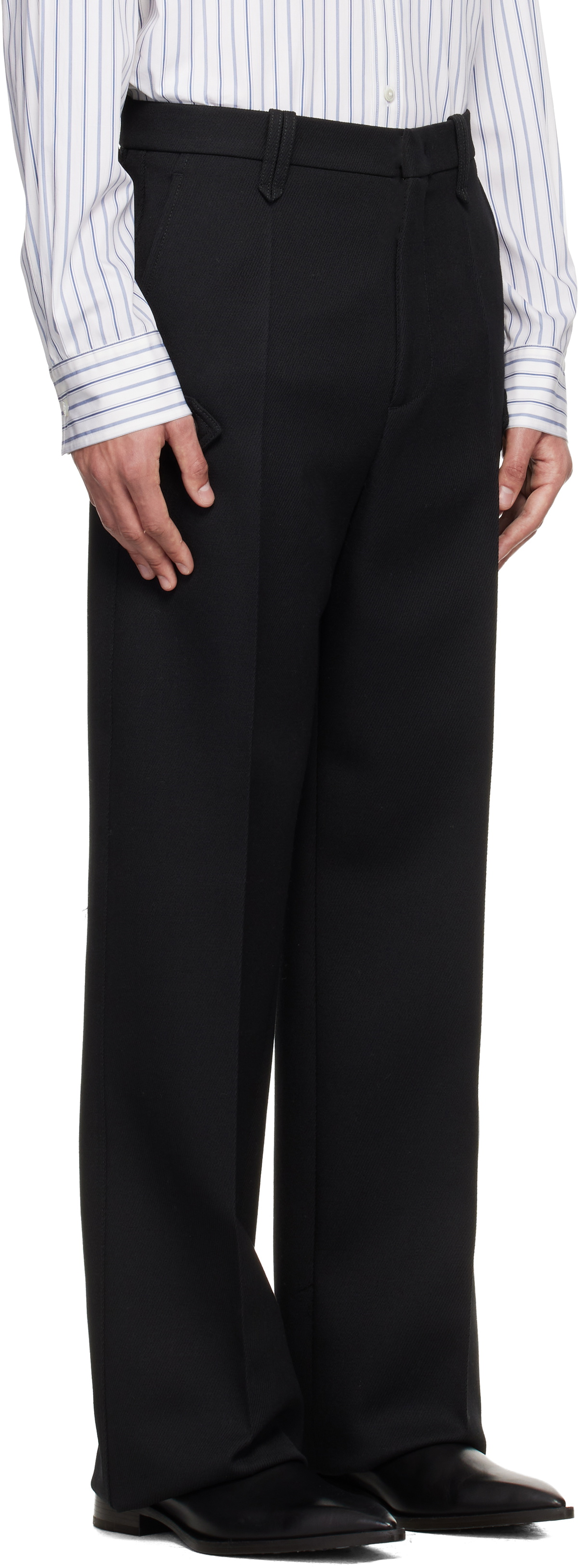Lanvin Black Light Wool Chino Trousers