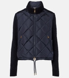 Moncler Down-paneled cotton-blend cardigan