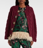 La DoubleJ Portrait embellished wool-blend cardigan