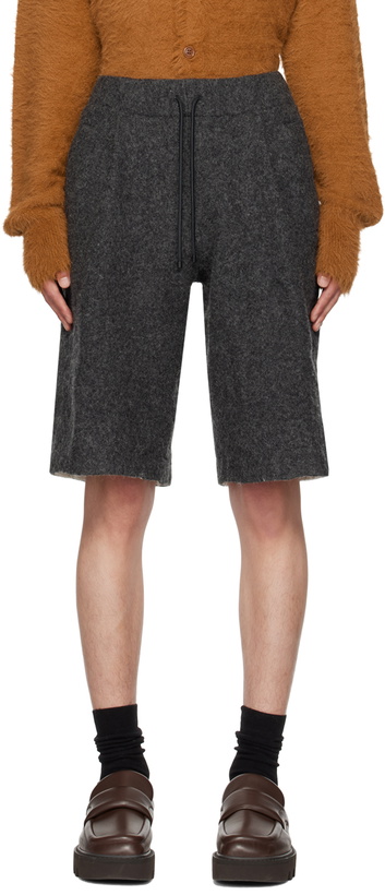 Photo: Dries Van Noten Gray Pleated Shorts