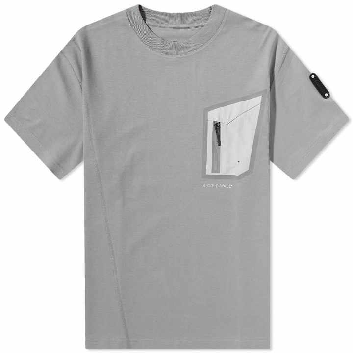 Photo: A-COLD-WALL* Men's Technical Polygon T-Shirt in Mid Grey