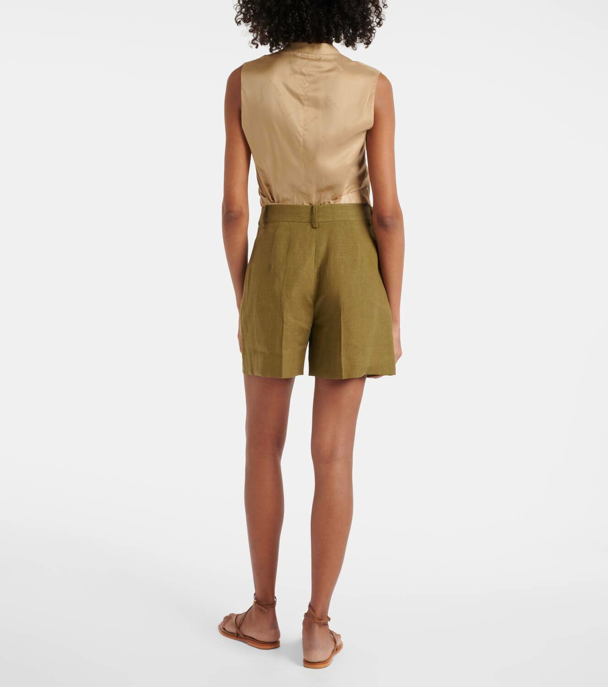 Ralph Lauren Collection Tracy pleated linen shorts