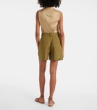 Ralph Lauren Collection Tracy pleated linen shorts