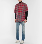 Vetements - Oversized Button-Down Collar Checked Cotton-Flannel Shirt - Men - Red