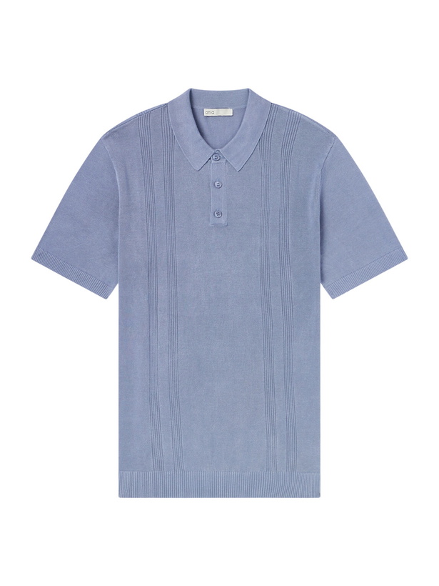 Photo: Onia - Knitted Polo Shirt - Blue