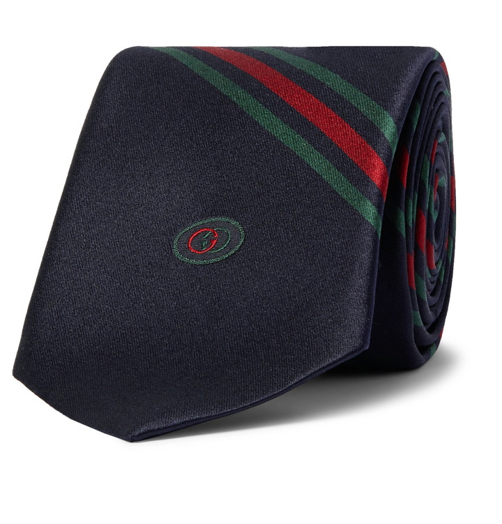 Photo: Gucci - 7cm Logo-Detailed Striped Silk Tie - Blue