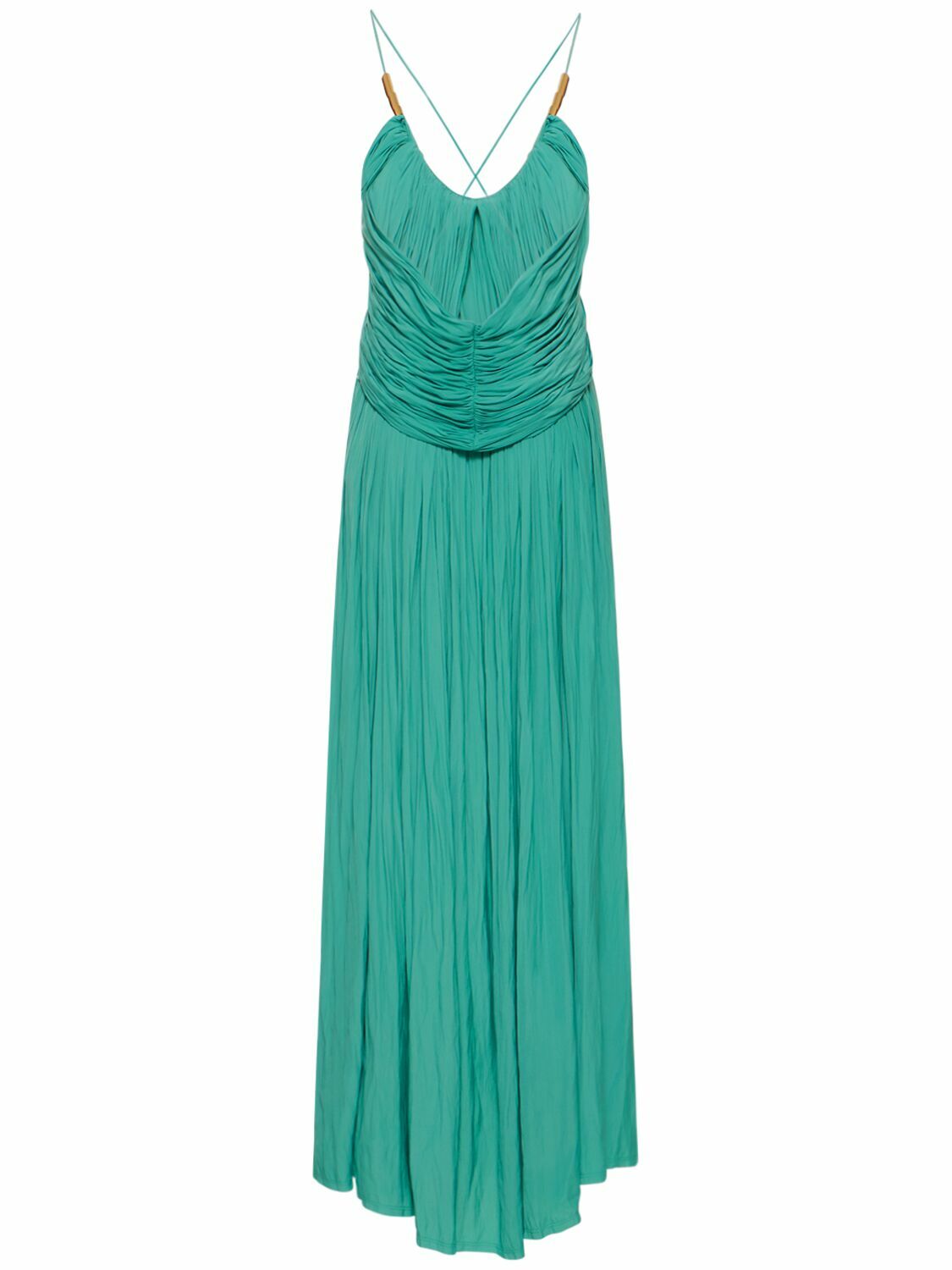 LANVIN - Cross-back Strap Charmeuse Long Dress Lanvin LANVIN - Cross-back Strap Charmeuse Long Dress Lanvin