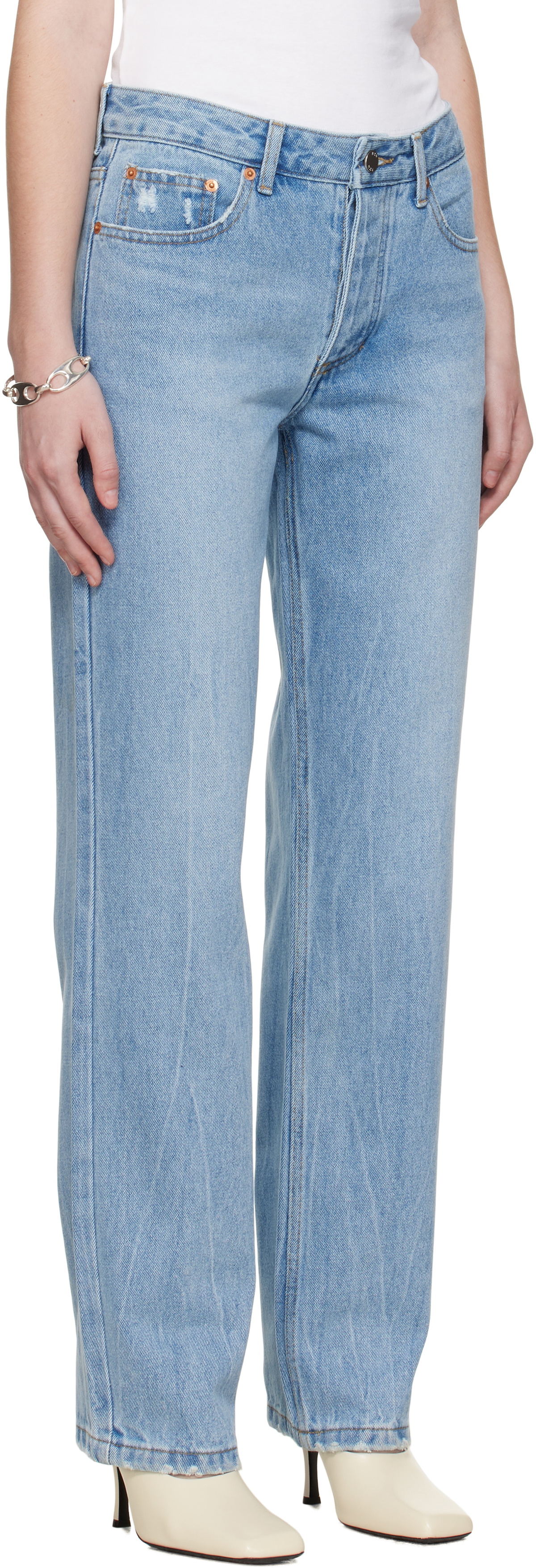 R2W Blue Hatty Tapered Jeans