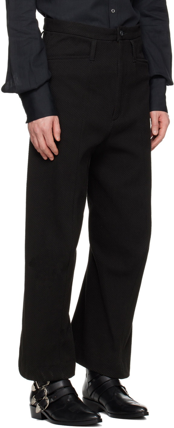 KOZABURO Black 3D Shaped Trousers Kozaburo
