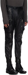 The Viridi-anne Black Belted Leather Pants