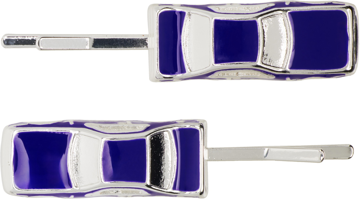 Marland Backus Silver & Navy Traffic Jam Hairpin Set