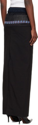 Edward Cuming Black Stacked Tailored Midi Skirt