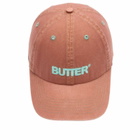 Butter Goods Men's Rounded Logo 6 Panel Cap in Washed Sangria 
