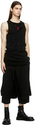 Yohji Yamamoto Black Buttoned Tank Top