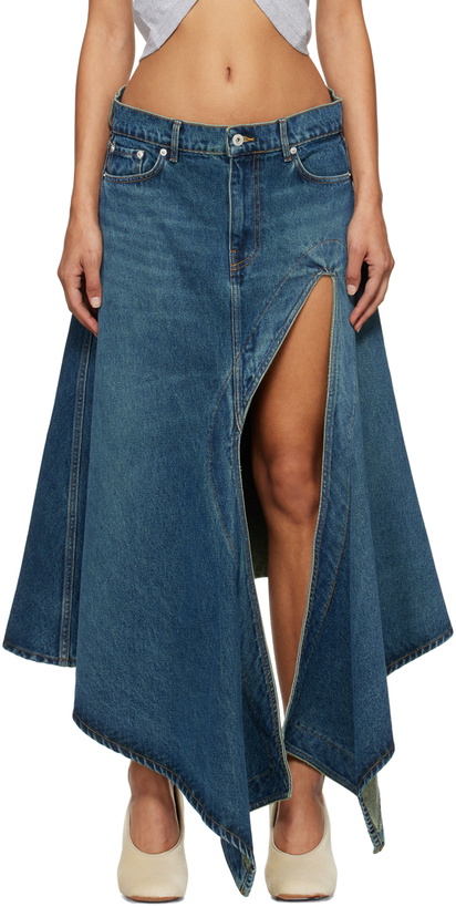 Photo: Y/Project Blue Cut Out Denim Midi Skirt