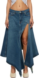 Y/Project Blue Cut Out Denim Midi Skirt