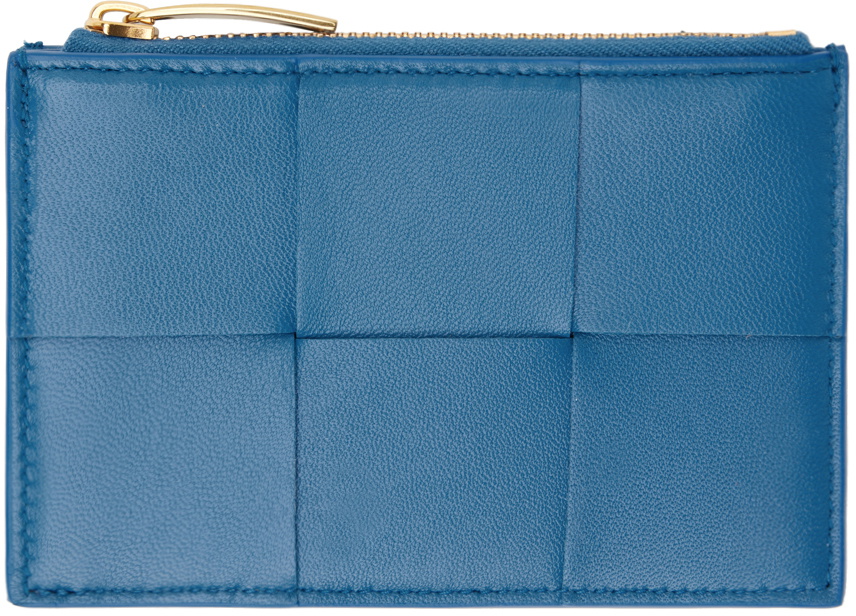 Bottega Veneta Blue Cassette Zippered Card Holder Bottega Veneta