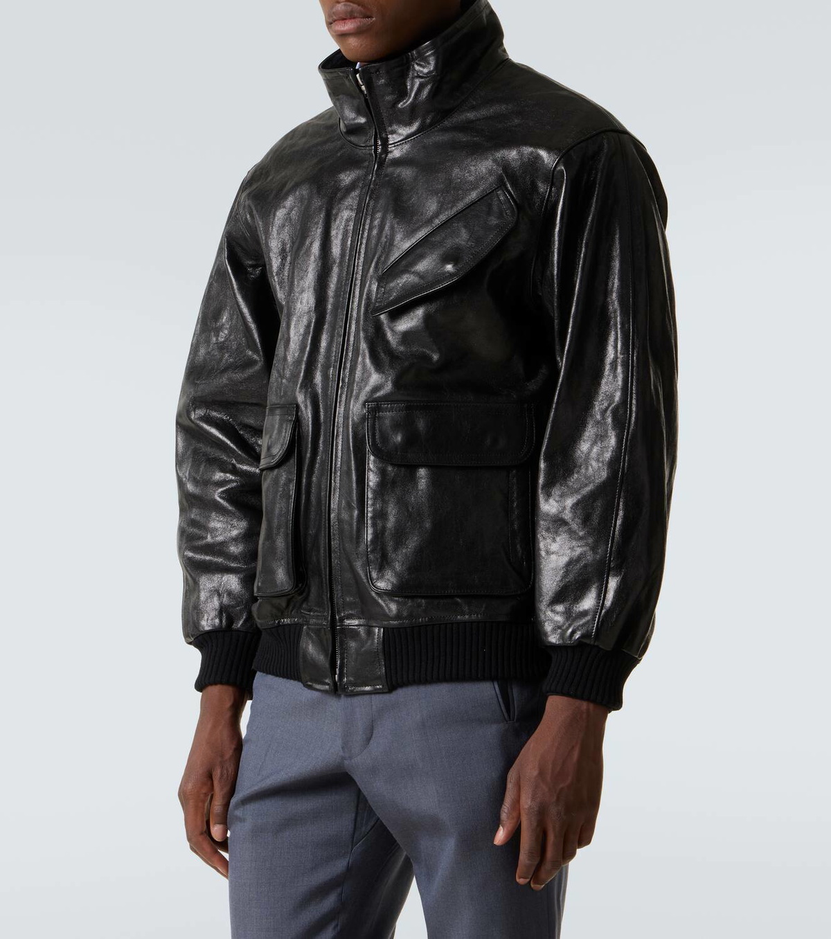 Auralee Leather bomber jacket