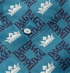 Dolce & Gabbana - Camp-Collar Printed Linen Shirt - Blue