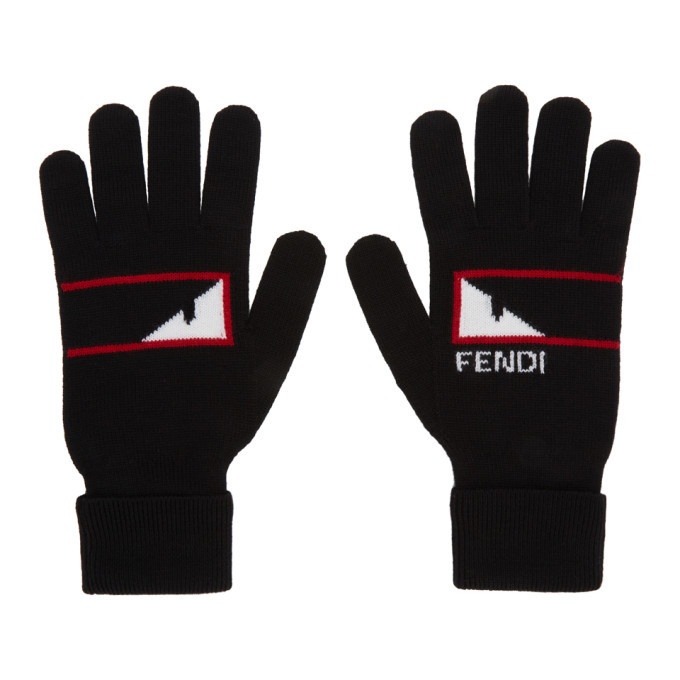 Photo: Fendi Black Mono Eye Gloves