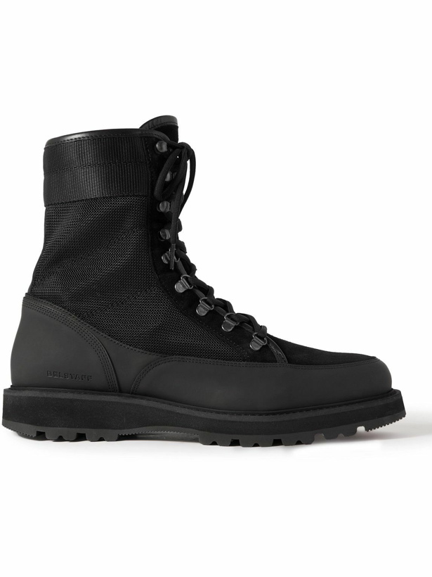 Photo: Belstaff - Stormproof Leather, Suede and Mesh Boots - Black