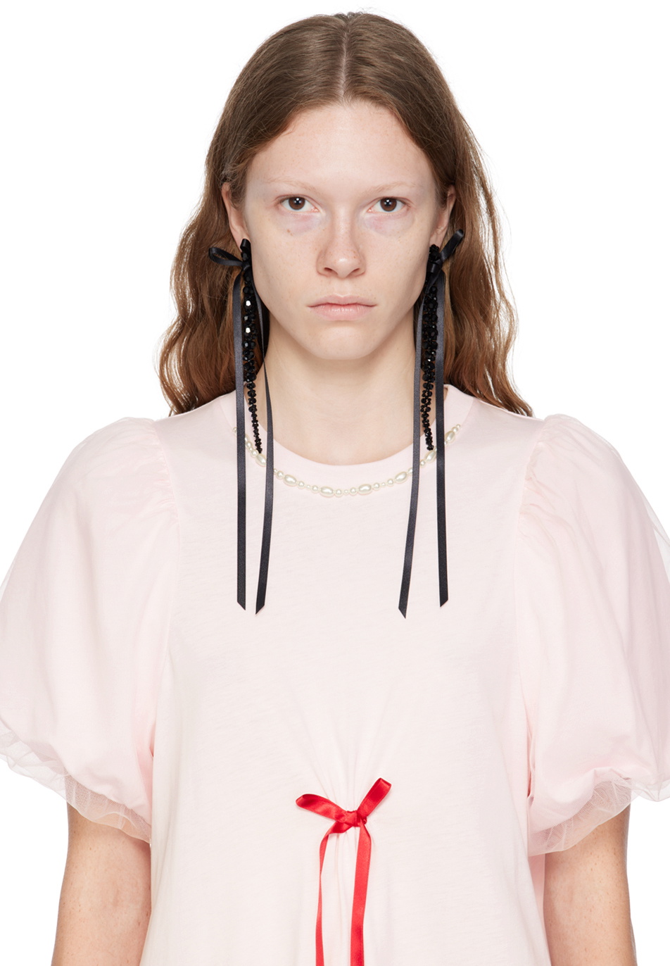 Simone Rocha Black Bow Ribbon Drip Earrings Simone Rocha