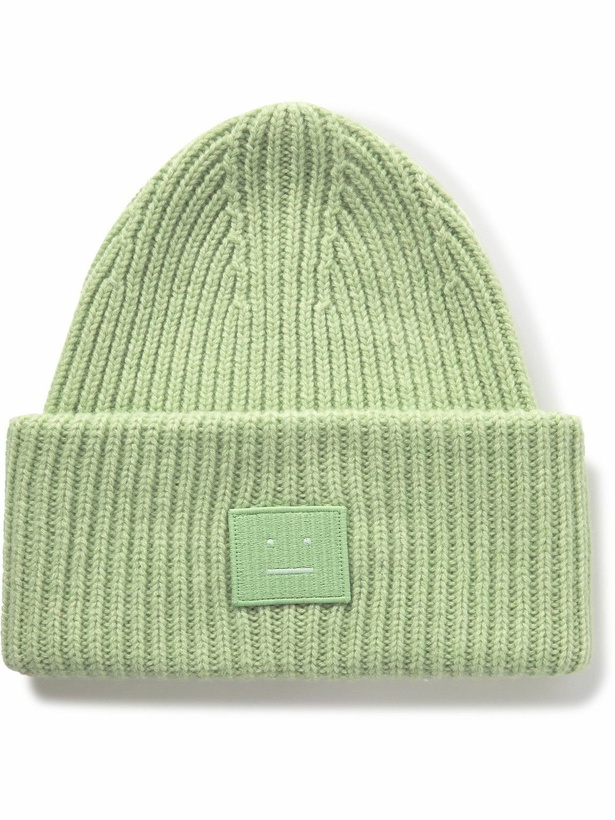 Photo: Acne Studios - Appliquéd Ribbed Wool Beanie