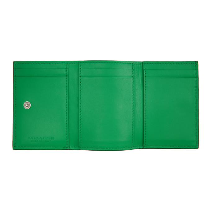INTRECCIATO 19 WALLET IN OLIVE GREEN CALFSKIN