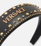 Versace Logo embellished leather headband