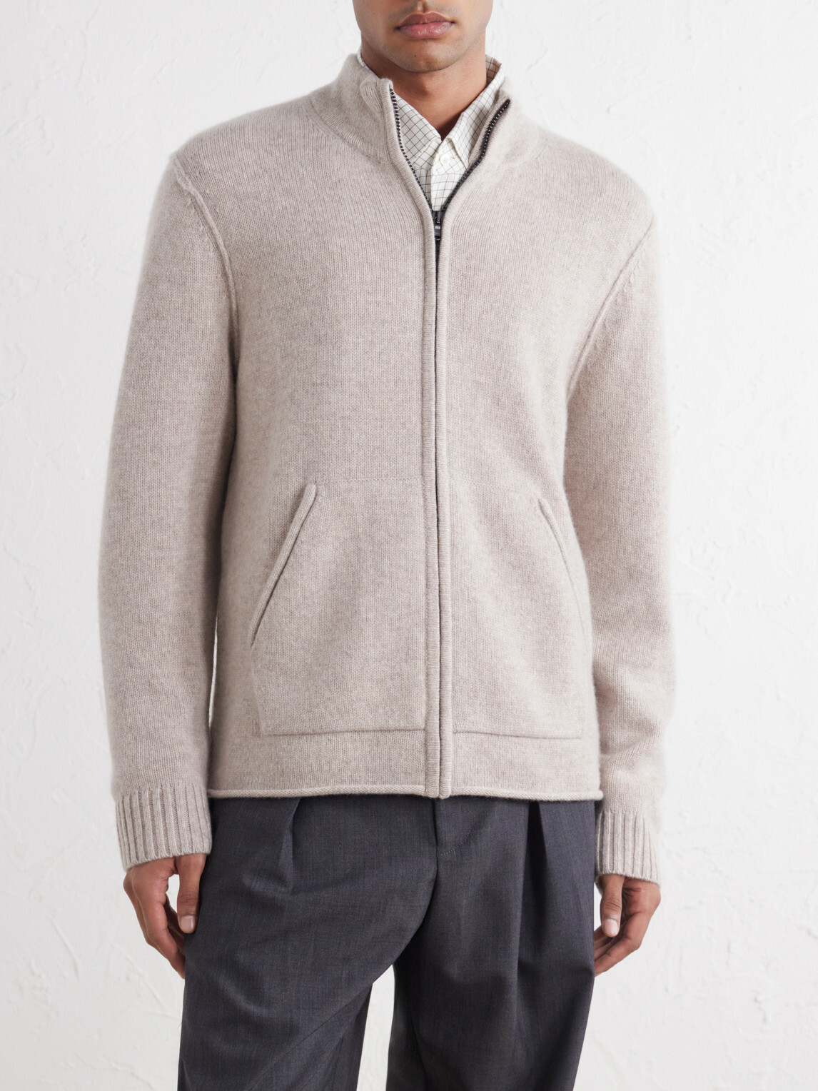 James Perse - Cashmere Zip-Up Cardigan - Neutrals