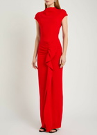 Tove Beth Ruffled Crepe Maxi Dress Red