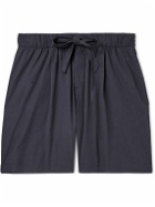 TEKLA - Birkenstock Straight-Leg Pleated Organic Cotton-Poplin Pyjama Shorts - Gray