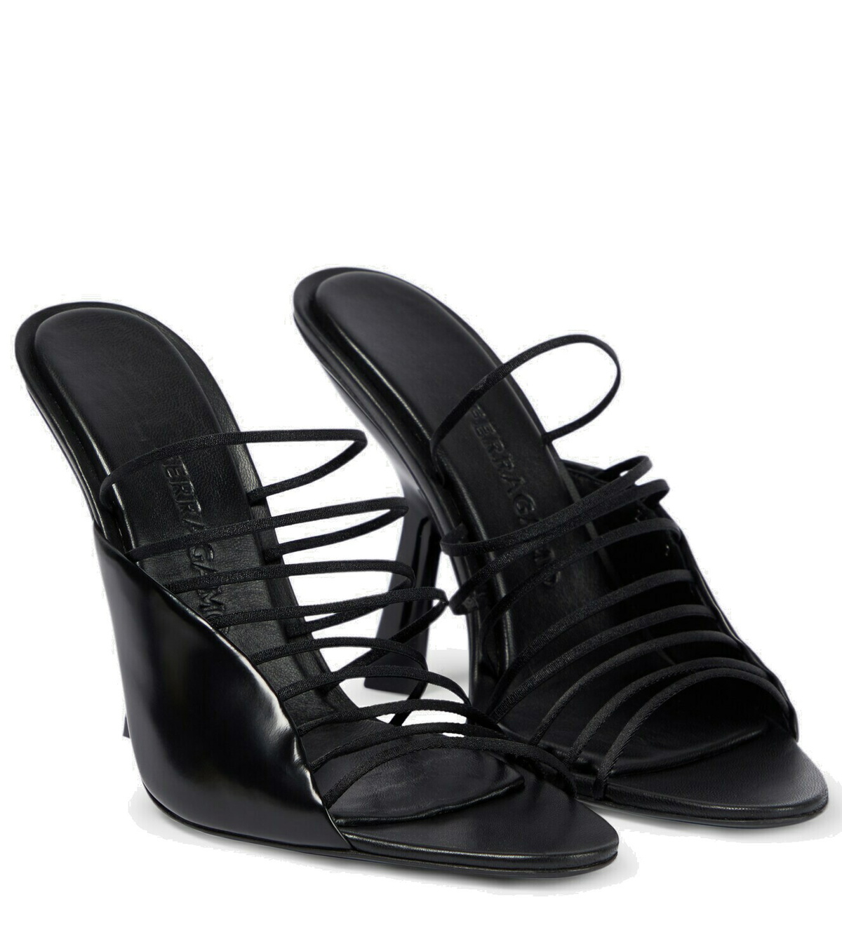 サンダル・ミュール SALVATORE FERRAGAMO BLACK LEATHER LYRAI THONG MULES Ferragamo Black Leather Lyrai Thong Mules | italist, ALWAYS