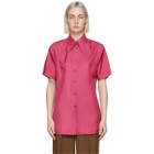 Gucci Pink Silk Short Sleeve Shirt