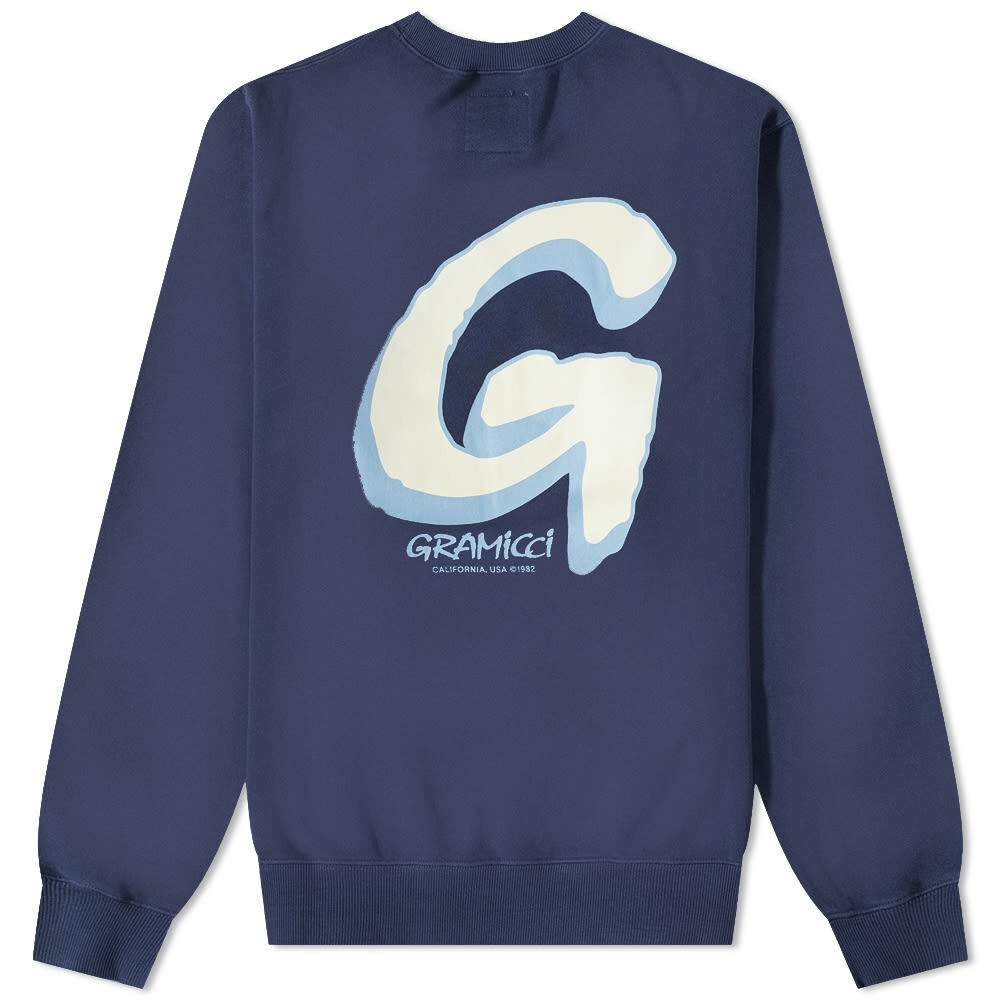 Gramicci Men's Big G Logo Crew Sweat in Navy Pigment Gramicci