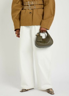 Ganni Hobo Mini Grained Leather top Handle bag - Olive - One Size