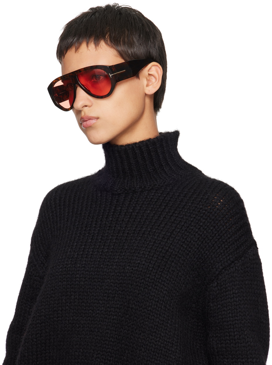 Tom Ford Dark Red Sunglasses Tom Ford Bronson TF1044 52S Sunglasses - US main image 4